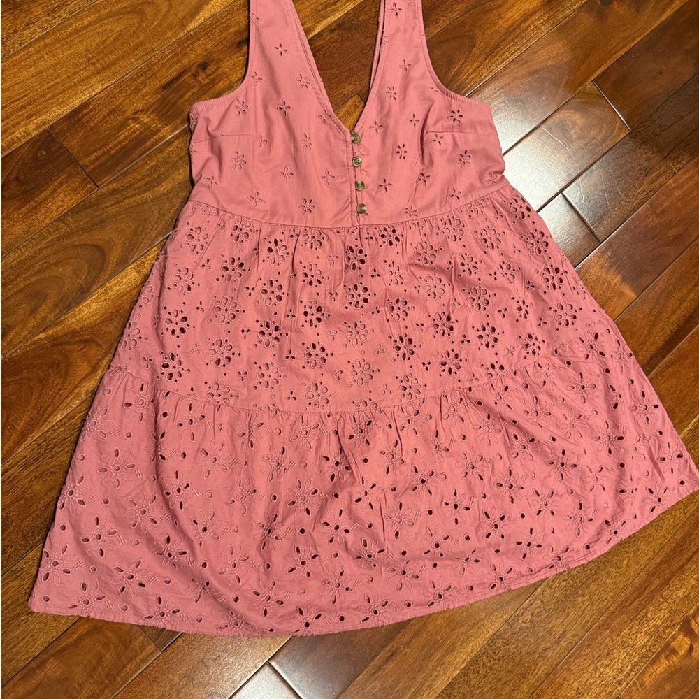 American Eagle Outfitters Pink Eyelet Dress